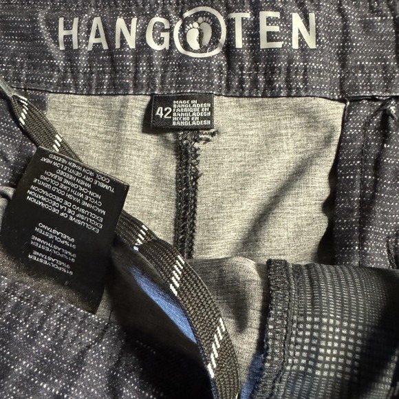 Hang Ten Hybrid Mens Dark Gray Plaid Shorts Size 42‎ Golf - Picture 3 of 7